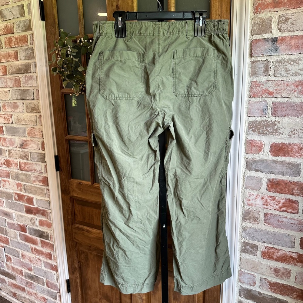 Old Navy Cargo Wide Leg Pants Womens Large Green Alpine Tundra Utility Chino - Picture 2 of 7